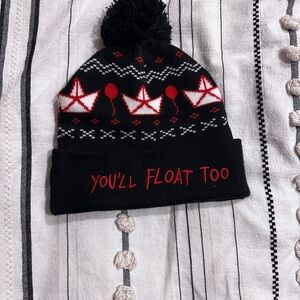IT Black and Red Knit Beanie